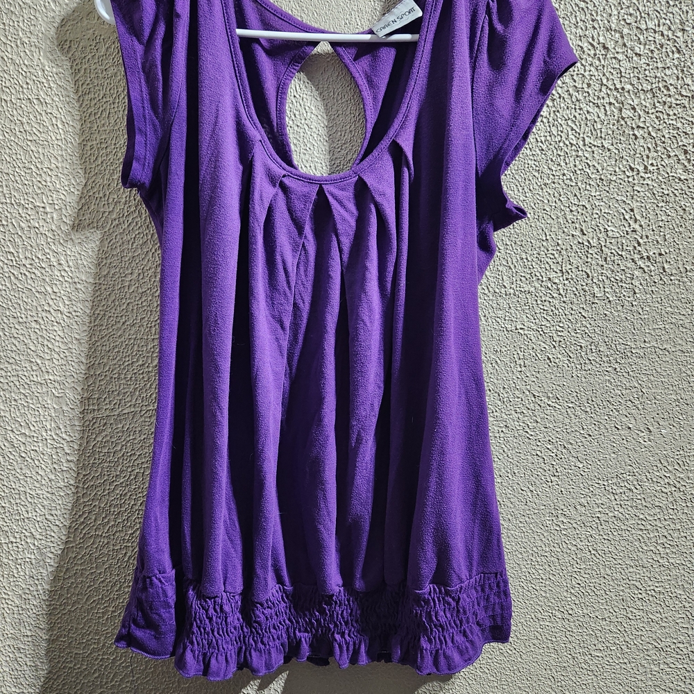 🔴 3 for $12 Caren Sport Vibrant Purple Women's Blouse